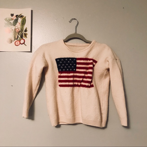 Vintage Sweaters - USA American Flag Sweater